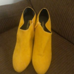 Yellow ankle booties